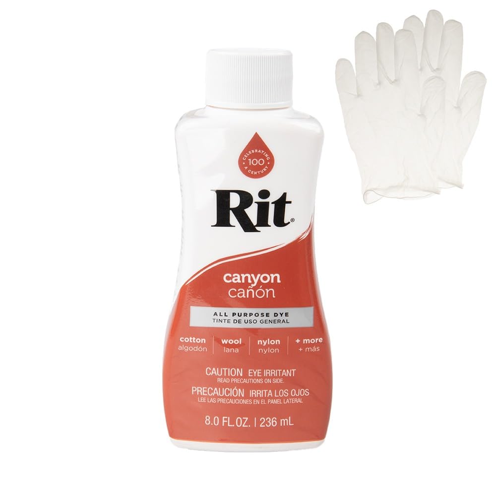 Rit Dye – Liquid Fabric Dye for Crafting, Clothing, and Décor – 8 oz. Bottle – Cherry Red (Gloves Included) Jansha Store