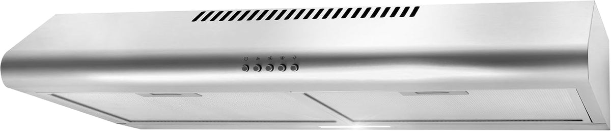 COSMO COS-5MU30 30 in. Delta Collection Ducted Under Cabinet Range Hood, Button Controls, Reusable Filters, LED Lights, Stainless Steel Jansha Store
