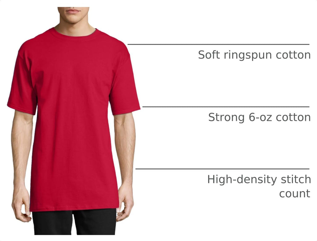 Hanes Men's Beefy-T T-Shirt, Heavyweight Cotton T-Shirts for Men, 1 or 2 Pack, Men's Tees (Tall Jansha Store