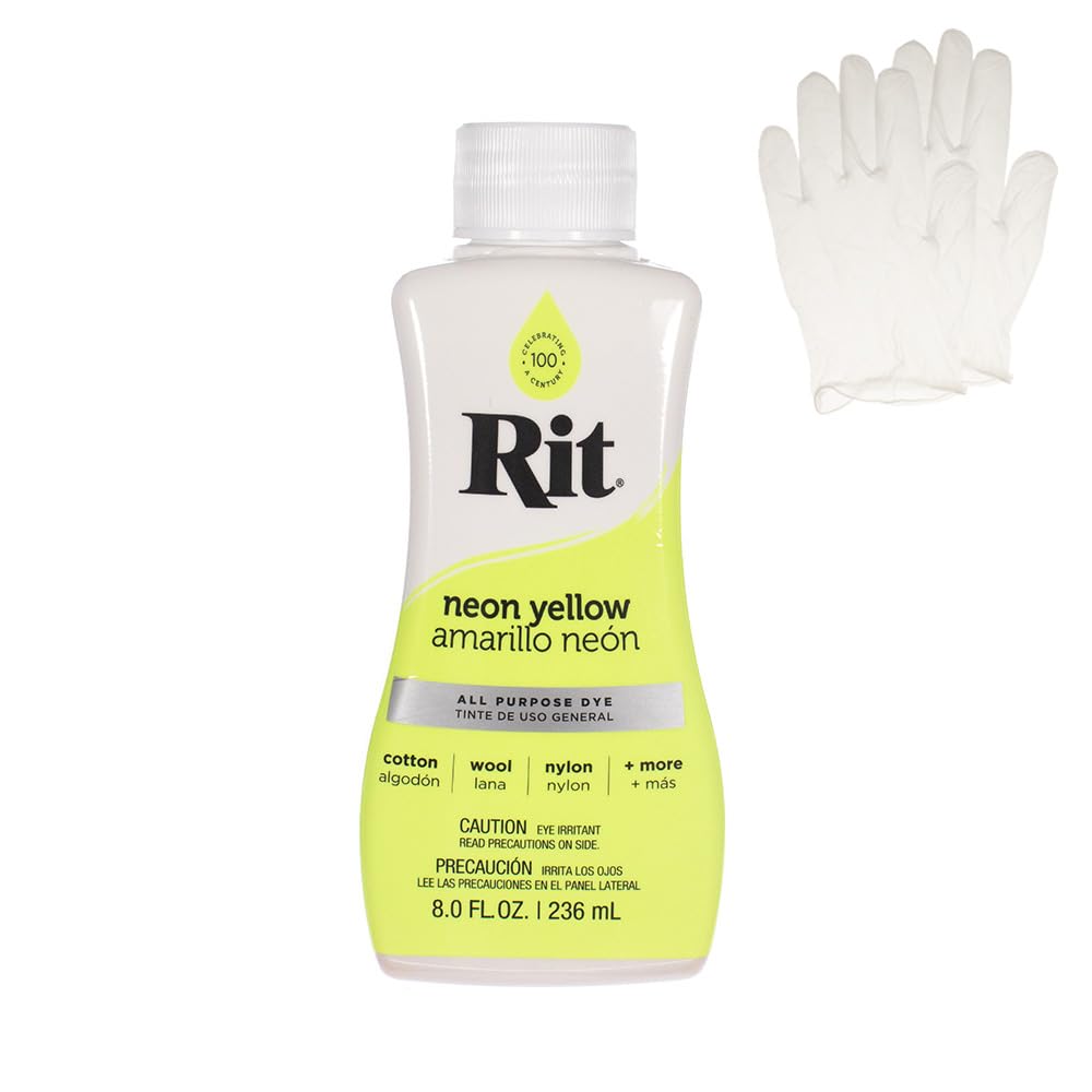 Rit Dye – Liquid Fabric Dye for Crafting, Clothing, and Décor – 8 oz. Bottle – Cherry Red (Gloves Included) Jansha Store