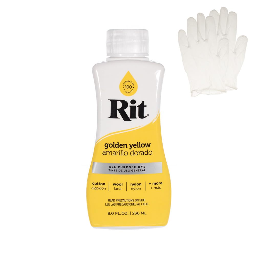 Rit Dye – Liquid Fabric Dye for Crafting, Clothing, and Décor – 8 oz. Bottle – Cherry Red (Gloves Included) Jansha Store