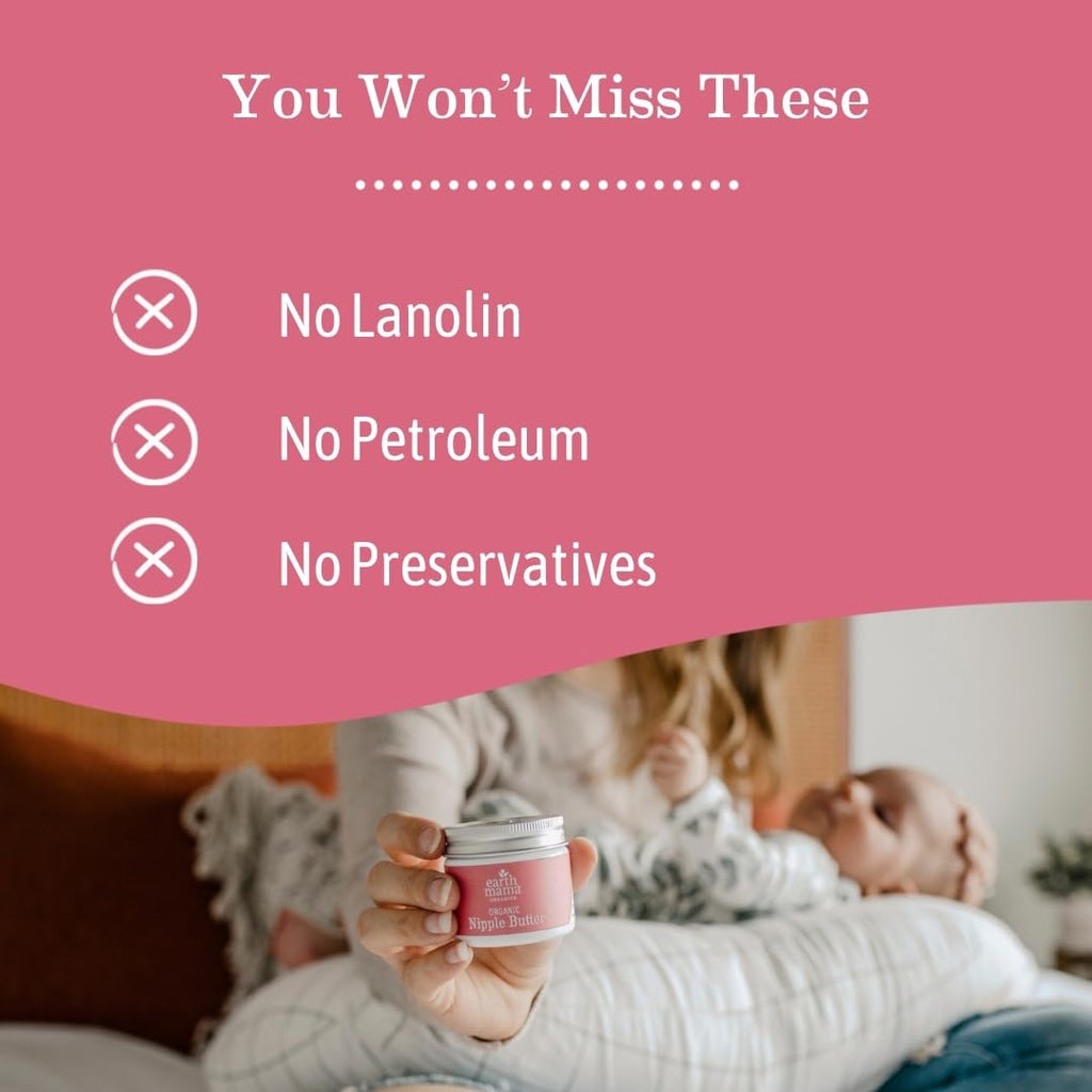 Earth Mama Organic Nipple Butter, Lanolin-Free Breastfeeding Cream, 2 fl oz Jansha Store