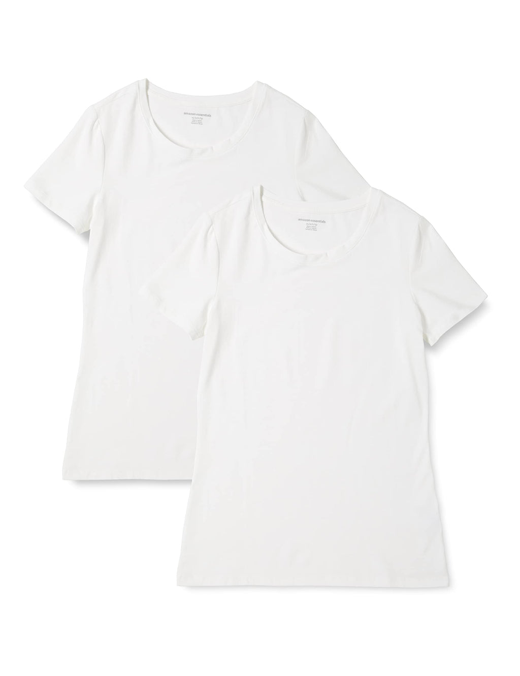 Amazon Essentials Women's Regular-Fit Short-Sleeve T-Shirt (V-Neck or Crewneck), Cotton Modal Blend, Pack of 2 Jansha Store