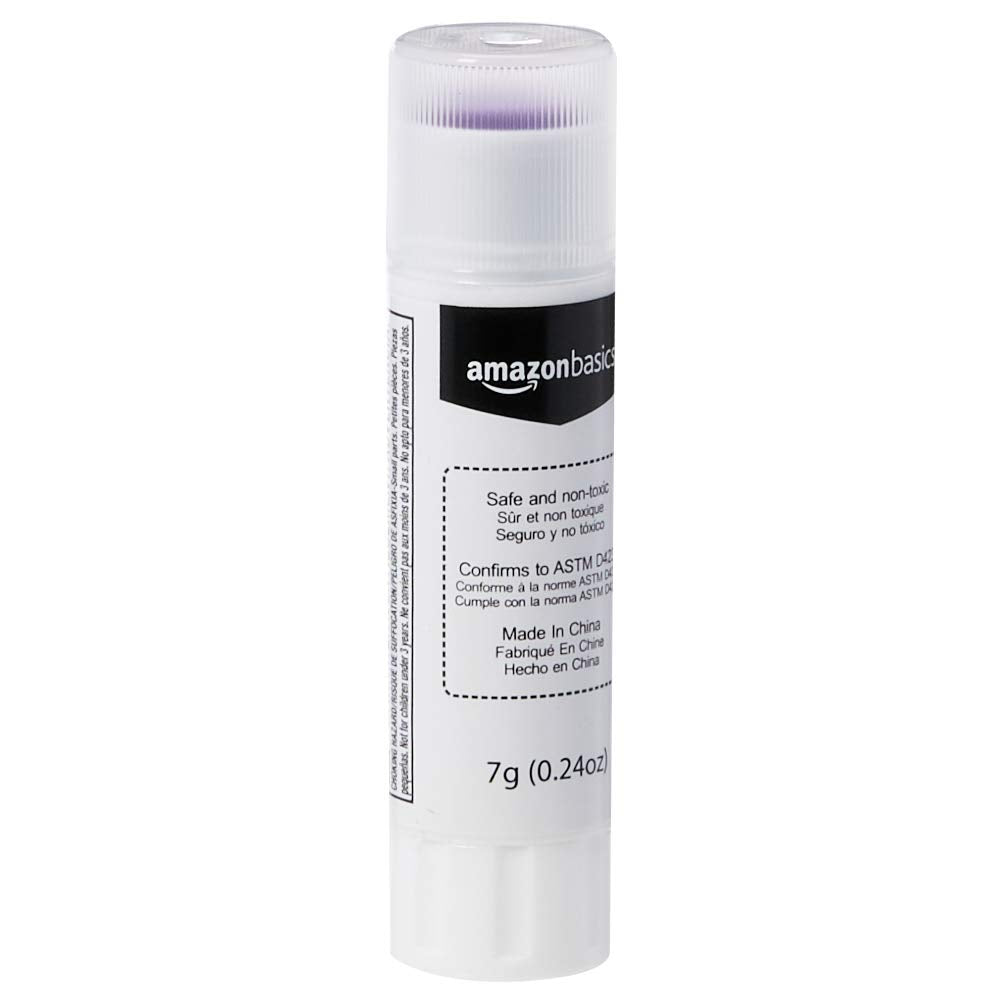 Amazon Basics Purple Washable School Glue Sticks for Classroom Supplies and Crafting, Dries Clear, 0.24-oz Stick, 30-Pack Jansha Store
