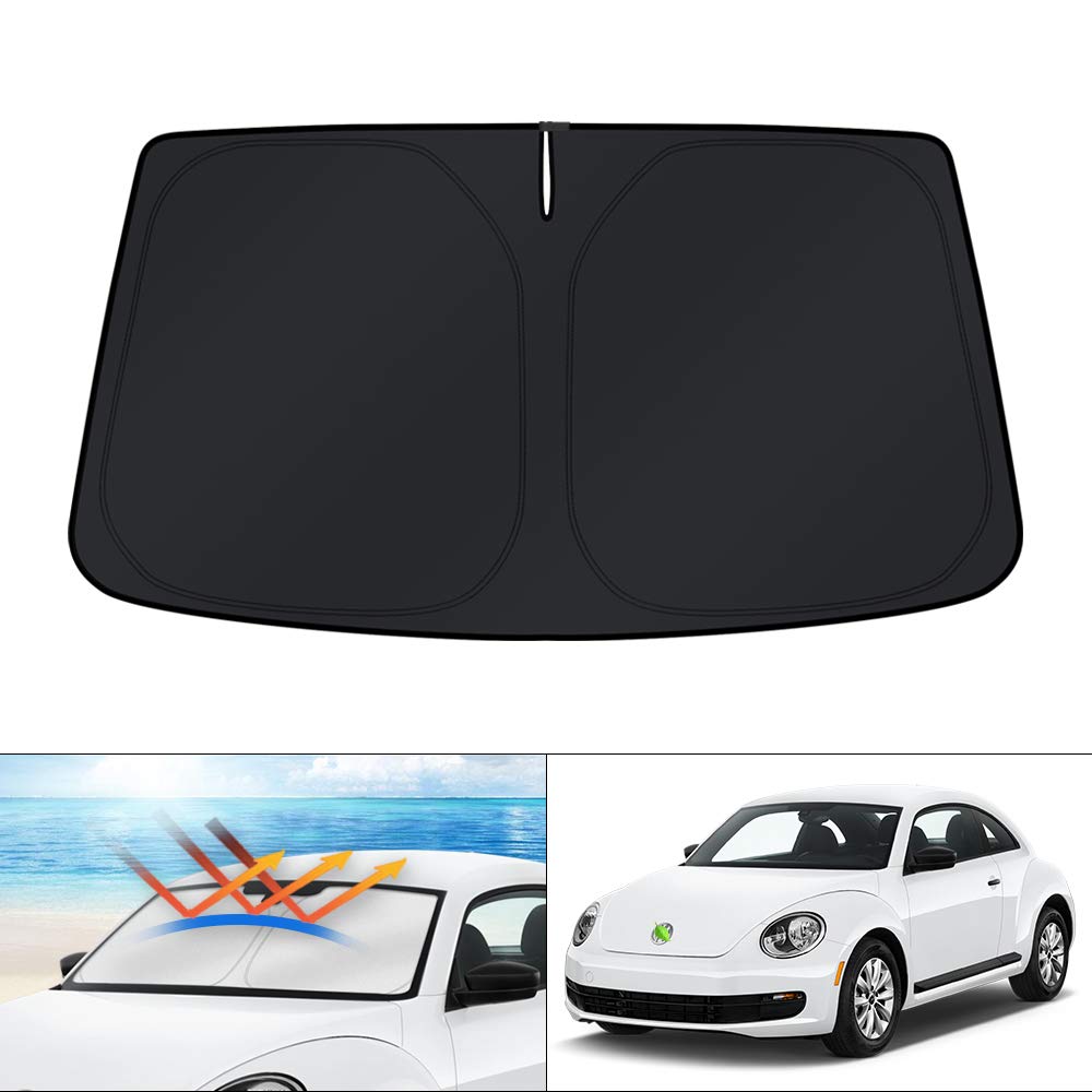 KUST Windshield Sun Shade for 2017-2026 Tesla Model Y/Model 3 Sunshade Accessories (Fit 2025-2026 Model Y Juniper / 2024 Model 3 Highland) Upgraded Foldable Sunshade, Blocks UV Rays Keep Car Cool Jansha Store