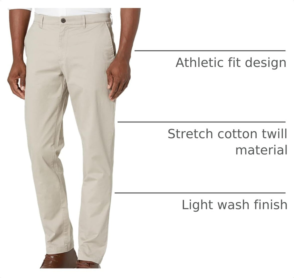 Amazon Essentials Men's Skinny-fit Stretch Chino Khaki Pant, Casual Business Wear Jansha Store