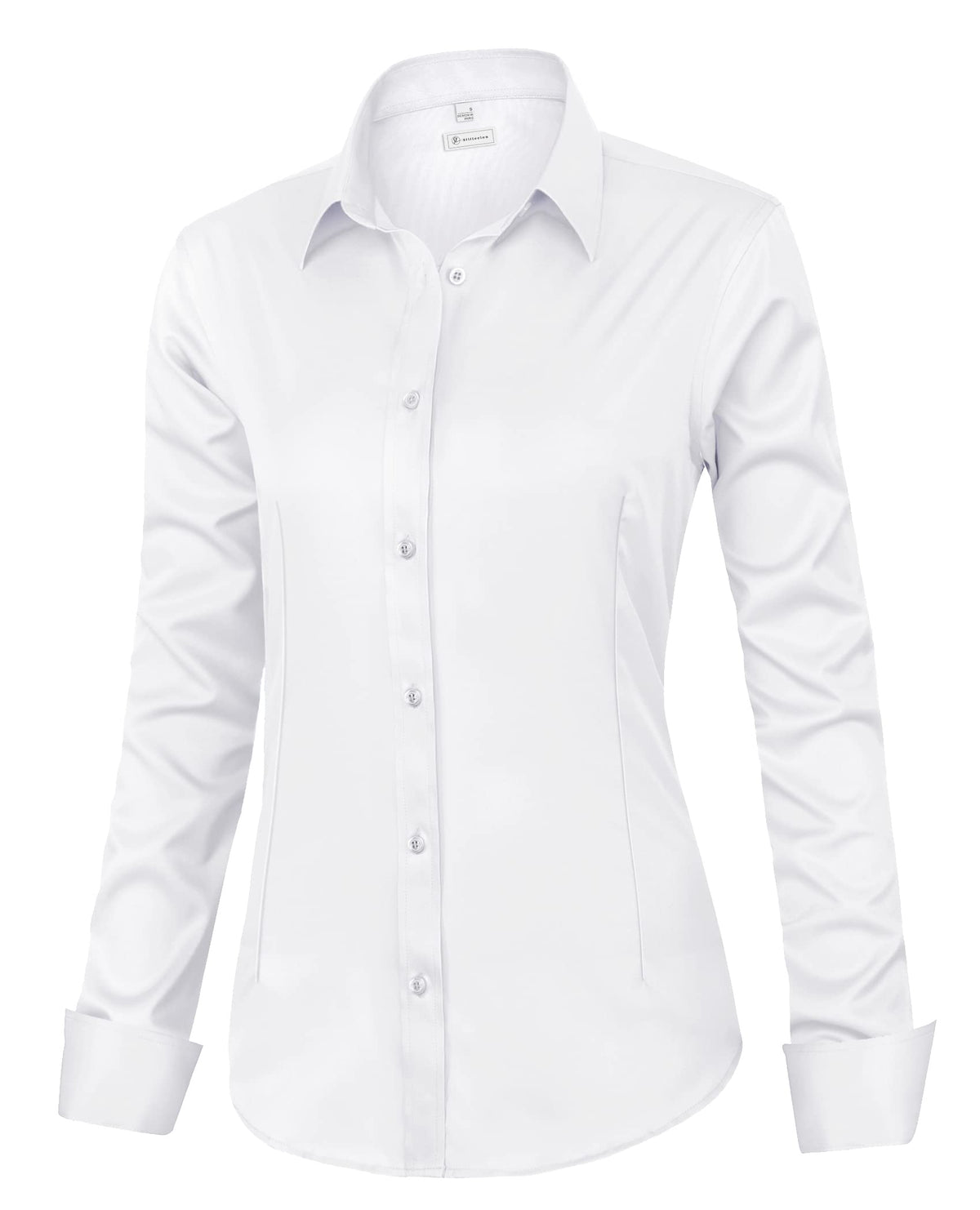 siliteelon Womens Classic-Fit Dress Shirts Long Sleeve Button Down Wrinkle-Free Stretch Solid Casual Work Office Blouse Top Jansha Store