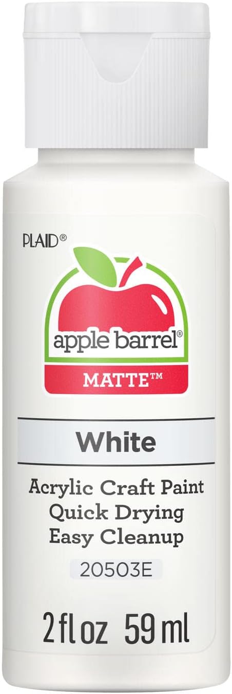 Apple Barrel Acrylic Paint in Assorted Colors (2 Ounce), 20503 White Jansha Store