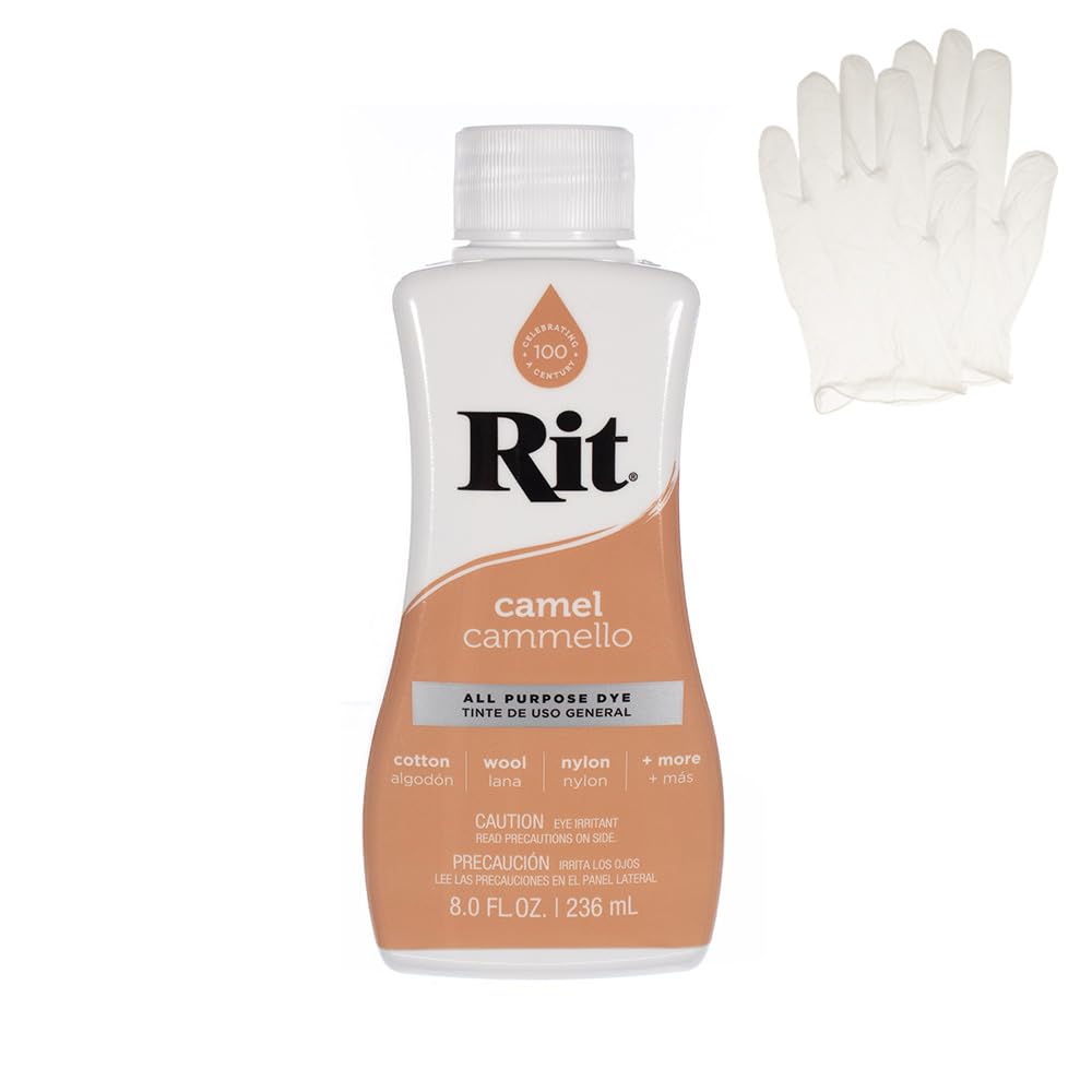 Rit Dye – Liquid Fabric Dye for Crafting, Clothing, and Décor – 8 oz. Bottle – Cherry Red (Gloves Included) Jansha Store