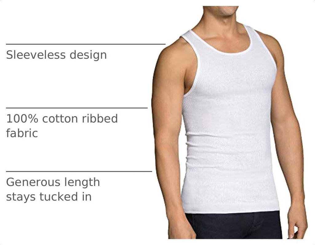 Fruit of the Loom Men's Sleeveless Tag Free Moisture Wicking Tank A-Shirt Jansha Store