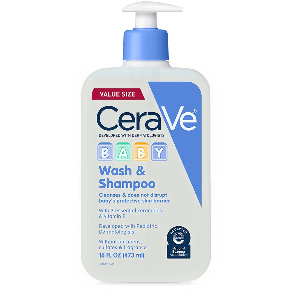 CeraVe Baby 2-in-1 Wash & Shampoo with Vitamin E for Hair & Skin, 16oz Jansha Store