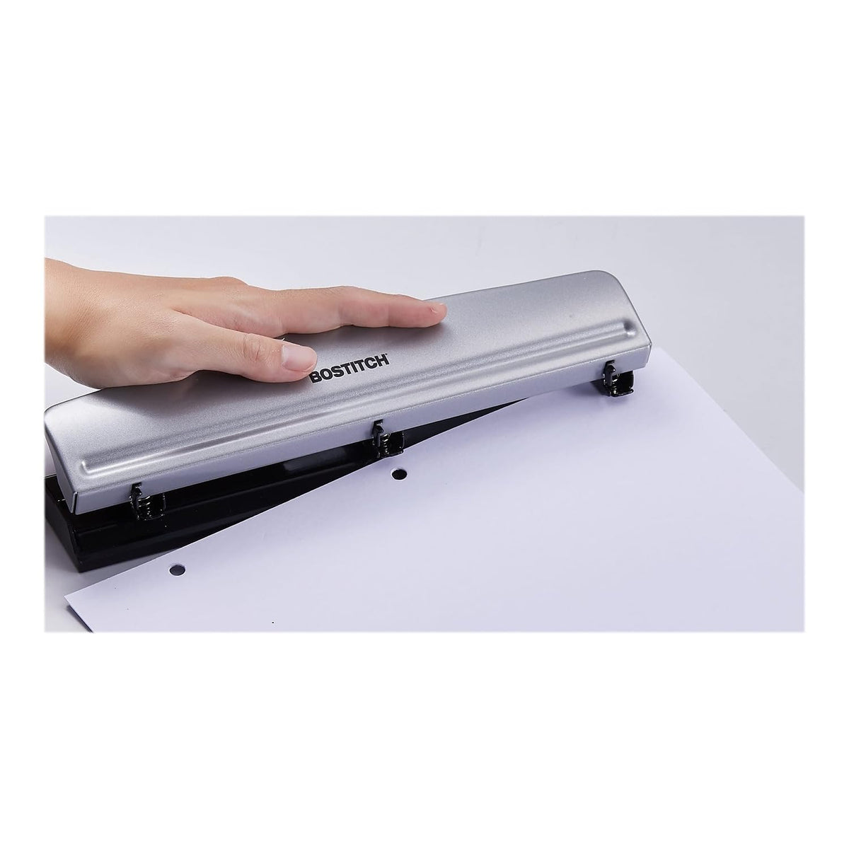 Bostitch Office 3 Hole Punch, Metal, 12 Sheet Capacity, Rubber Base, Silver Jansha Store