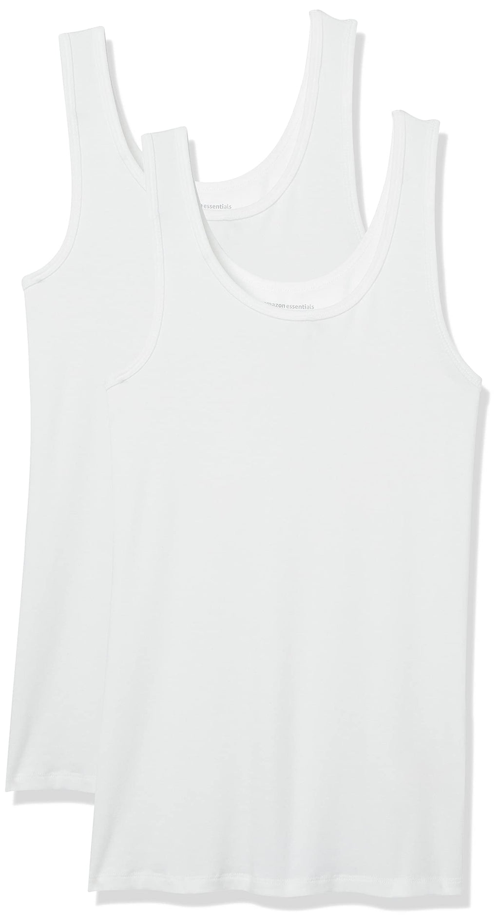 Amazon Essentials Women's Slim-Fit Ribbed Scoop Neck Tank Tops, Pack of 2 Jansha Store