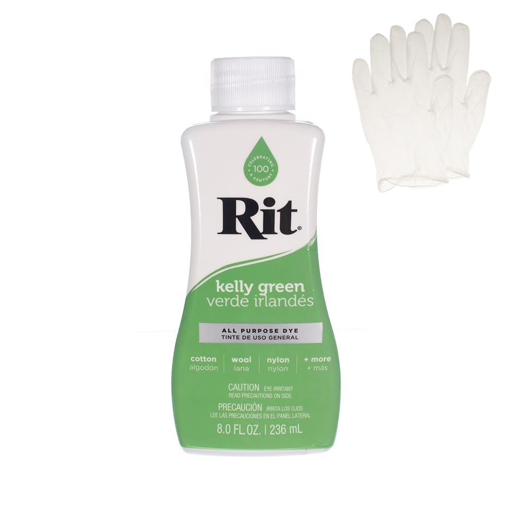 Rit Dye – Liquid Fabric Dye for Crafting, Clothing, and Décor – 8 oz. Bottle – Cherry Red (Gloves Included) Jansha Store