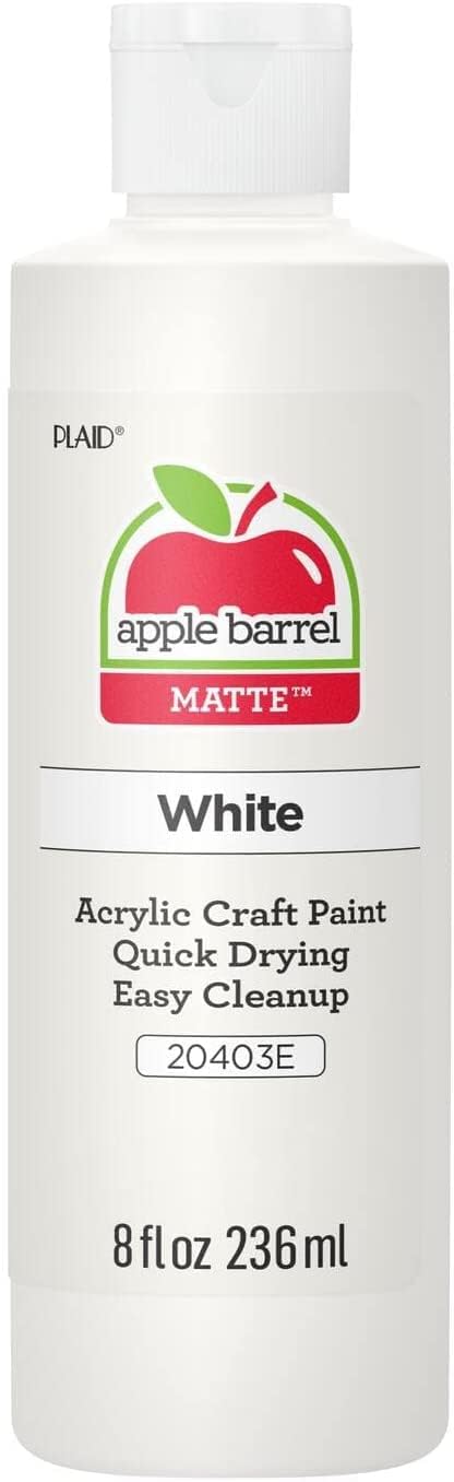 Apple Barrel Acrylic Paint in Assorted Colors (8 Ounce), 20403 White Jansha Store