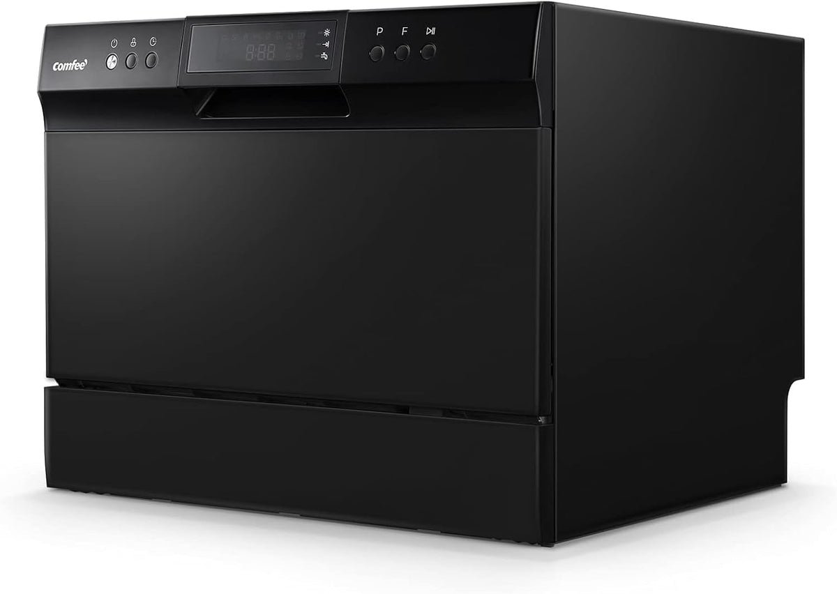 COMFEE’ Countertop Dishwasher, Energy Star Portable Dishwasher, 6 Place Settings & 8 Washing Programs, Speed, Baby-Care, ECO& Glass, Dish Washer for Dorm, RV& Apartment, Black Jansha Store