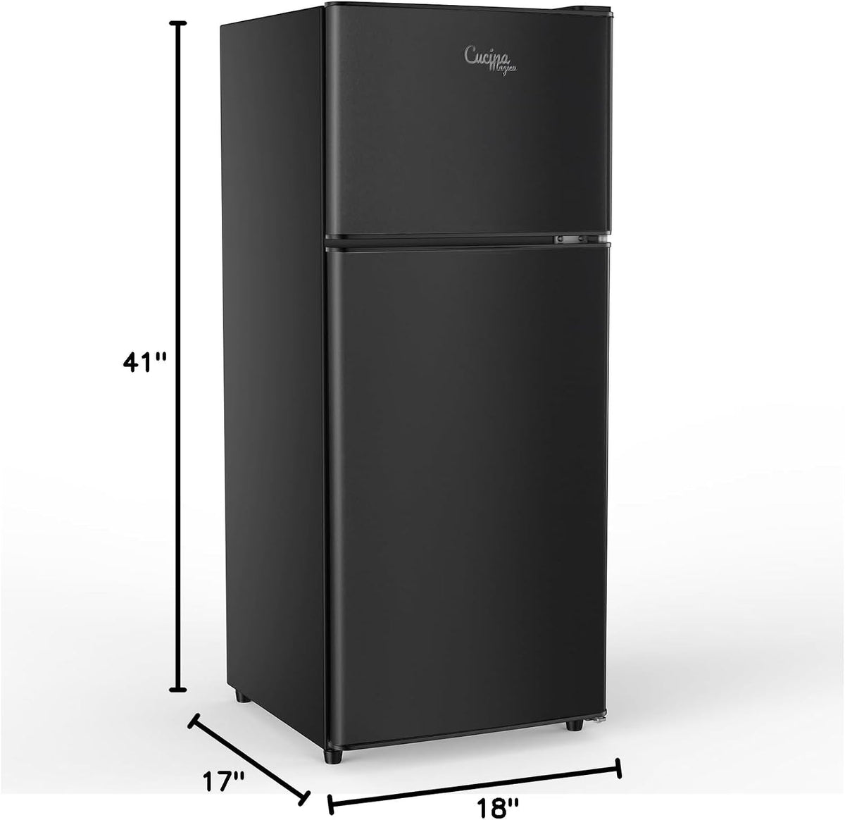 Cucina Magica Mini Fridge with Freezer, 3.8 Cu.Ft Small Fridge, Dorm Fridge Jansha Store