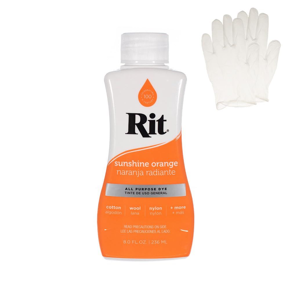 Rit Dye – Liquid Fabric Dye for Crafting, Clothing, and Décor – 8 oz. Bottle – Cherry Red (Gloves Included) Jansha Store