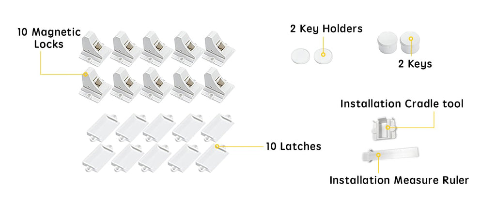 Vmaisi 20 Pack Magnetic Cabinet Locks Baby Proofing and 2 Keys Jansha Store