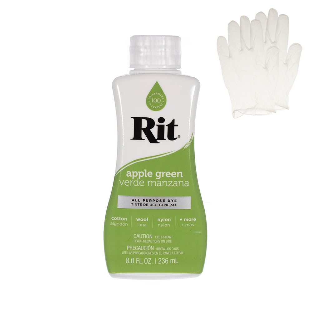 Rit Dye – Liquid Fabric Dye for Crafting, Clothing, and Décor – 8 oz. Bottle – Cherry Red (Gloves Included) Jansha Store