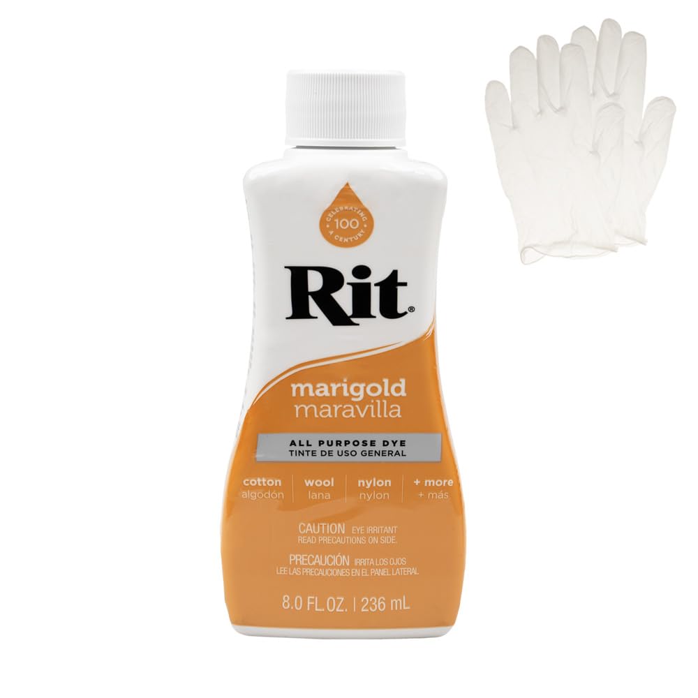 Rit Dye – Liquid Fabric Dye for Crafting, Clothing, and Décor – 8 oz. Bottle – Cherry Red (Gloves Included) Jansha Store