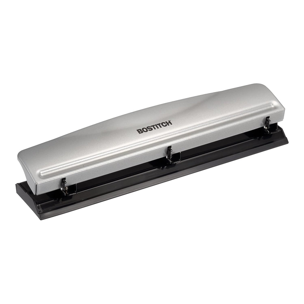Bostitch Office 3 Hole Punch, Metal, 12 Sheet Capacity, Rubber Base, Silver Jansha Store