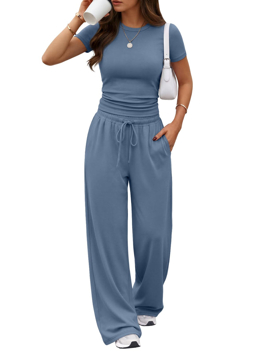 Trendy Queen Women's 2 Piece Matching Summer Lounge Set with Pockets Jansha Store