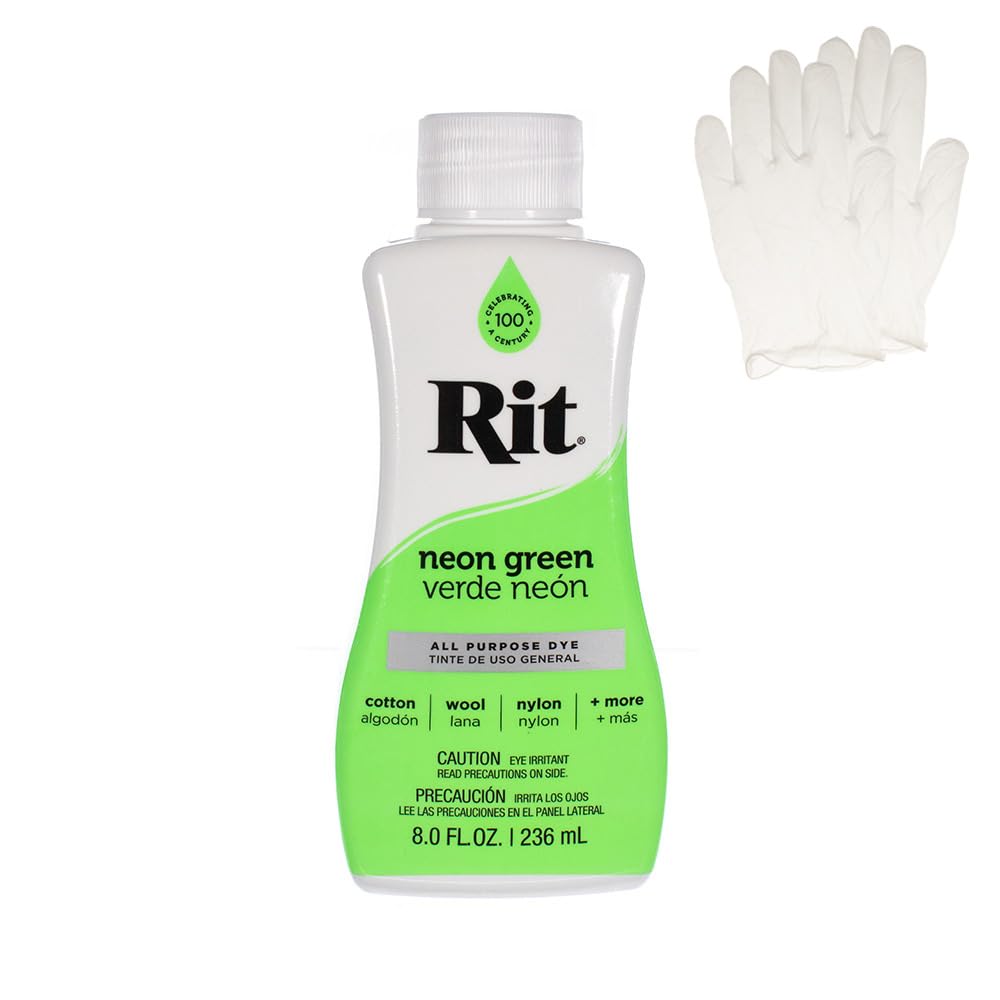Rit Dye – Liquid Fabric Dye for Crafting, Clothing, and Décor – 8 oz. Bottle – Cherry Red (Gloves Included) Jansha Store
