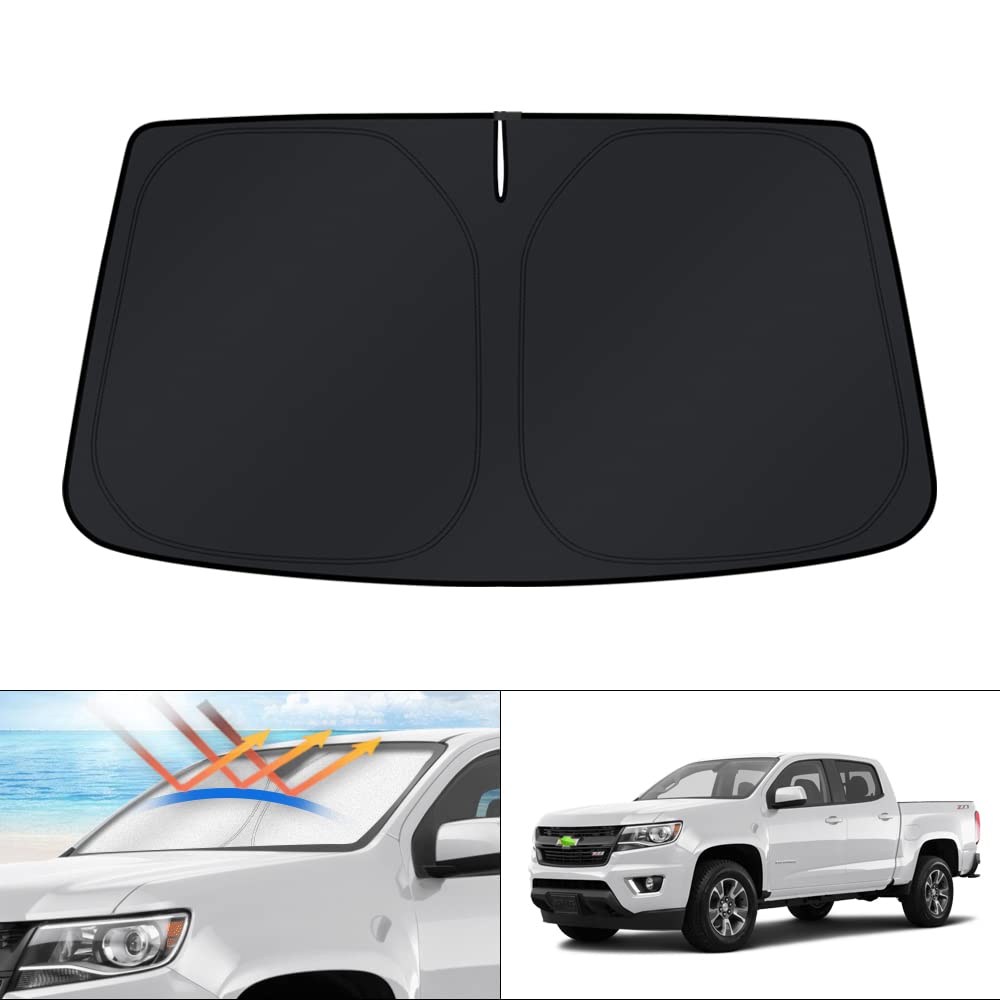 KUST Windshield Sun Shade for 2017-2026 Tesla Model Y/Model 3 Sunshade Accessories (Fit 2025-2026 Model Y Juniper / 2024 Model 3 Highland) Upgraded Foldable Sunshade, Blocks UV Rays Keep Car Cool Jansha Store