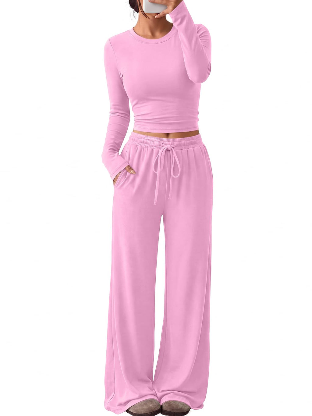 Trendy Queen Women's 2 Piece 2026 Fall Fashion Lounge Set with Pockets Jansha Store