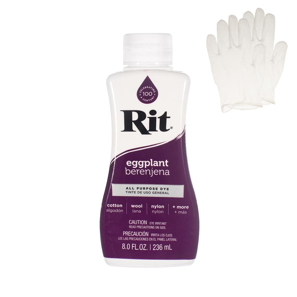 Rit Dye – Liquid Fabric Dye for Crafting, Clothing, and Décor – 8 oz. Bottle – Cherry Red (Gloves Included) Jansha Store