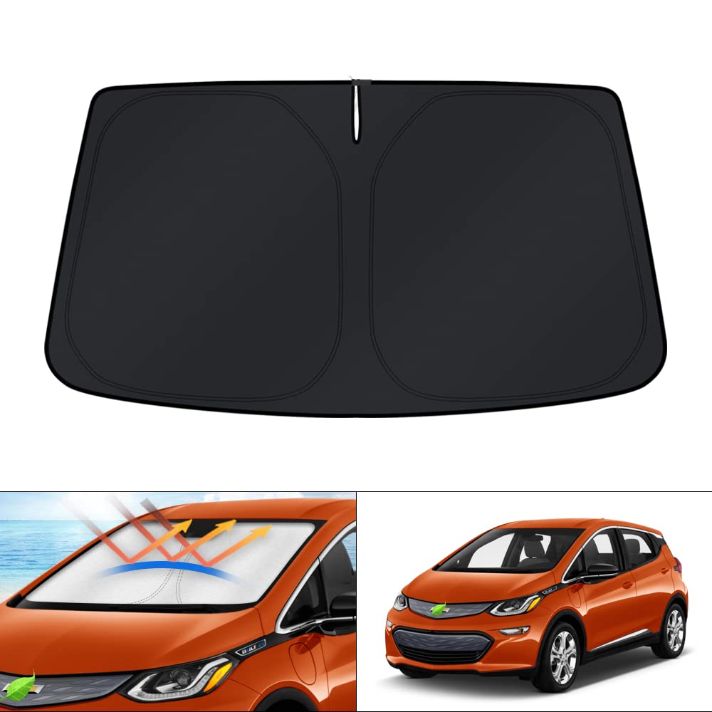 KUST Windshield Sun Shade for 2017-2026 Tesla Model Y/Model 3 Sunshade Accessories (Fit 2025-2026 Model Y Juniper / 2024 Model 3 Highland) Upgraded Foldable Sunshade, Blocks UV Rays Keep Car Cool Jansha Store
