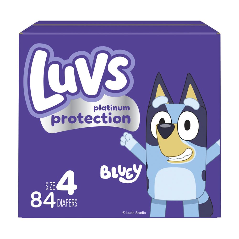 Luvs Size 8 Baby Diapers, Platinum Protection Bluey Diapers for Day & Night,Size 8 (46+ lb), 108 Count Jansha Store