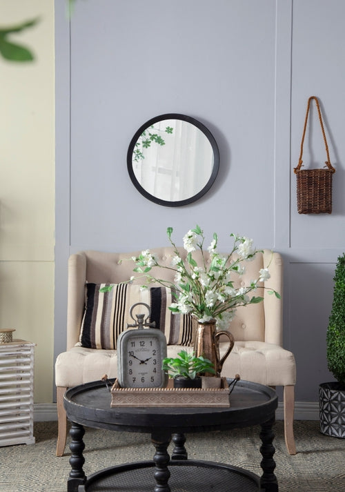 Solid Mango Wood Frame Wall Mirror, Available in 2 Colors Jansha Store
