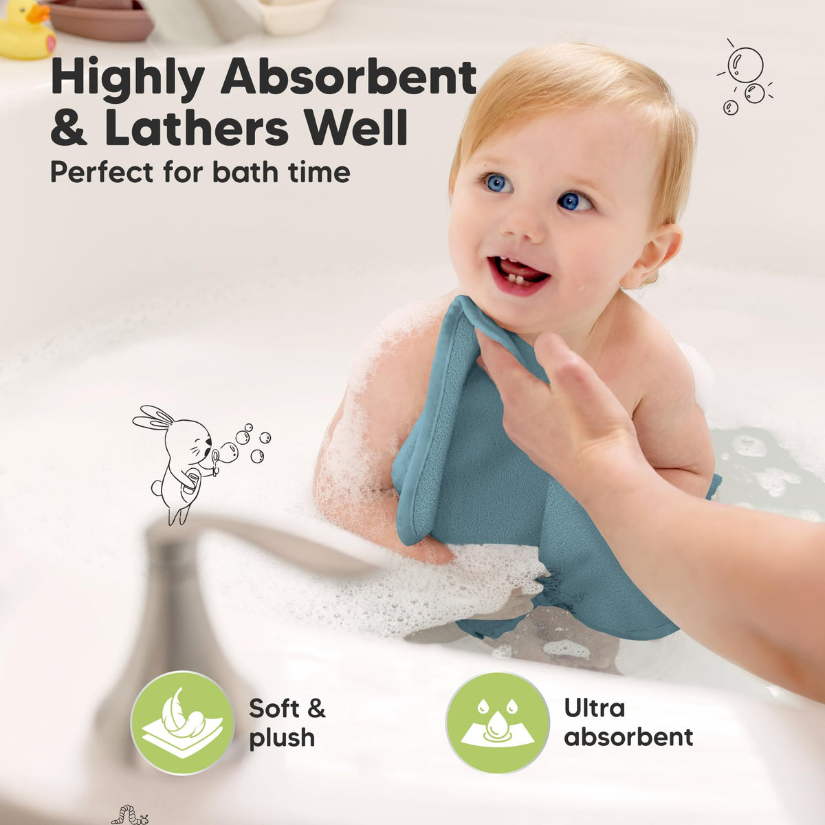6-Pack Baby Washcloths, Soft Absorbent Washcloths for Face, Body (Rosy) - Jansha Store