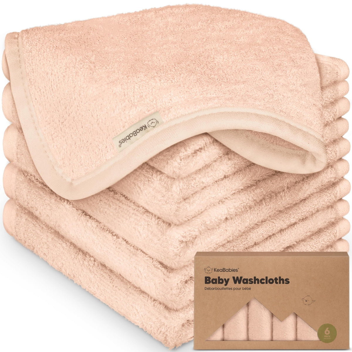 6-Pack Baby Washcloths, Soft Absorbent Washcloths for Face, Body (Rosy) - Jansha Store