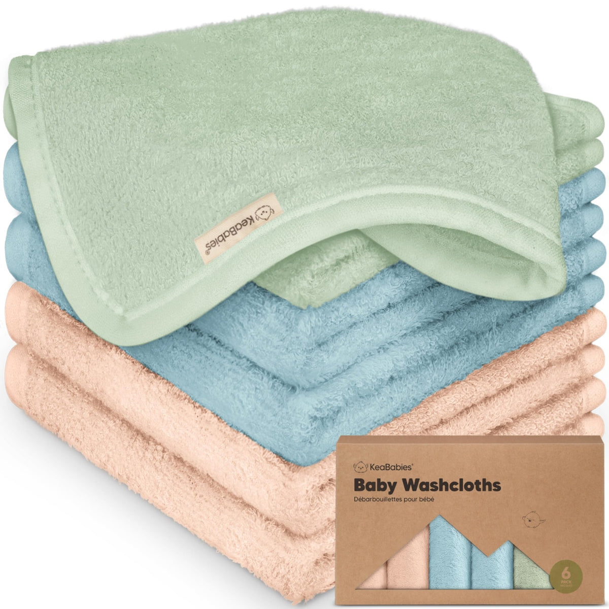 6-Pack Baby Washcloths, Soft Absorbent Washcloths for Face, Body (Rosy) - Jansha Store