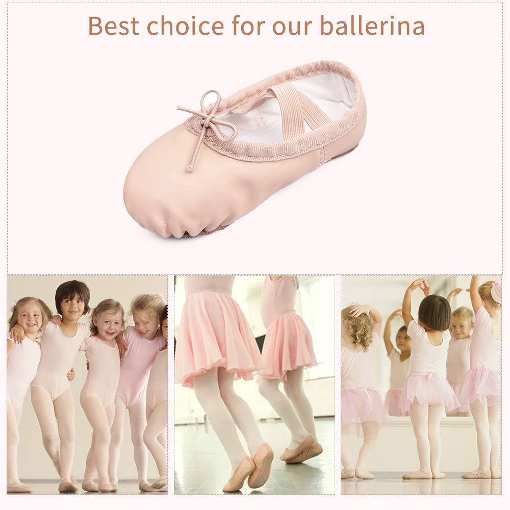 Stelle Ballet Shoes for Girls Toddler Soft Leather Split Sole Jansha Store