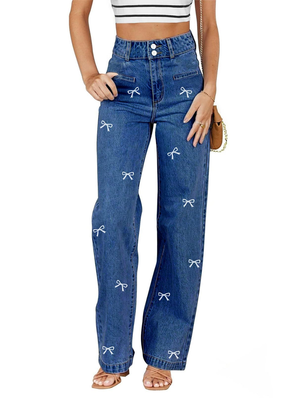 Sidefeel Jeans for Women High Waisted Straight Leg Denim Pants Jansha Store