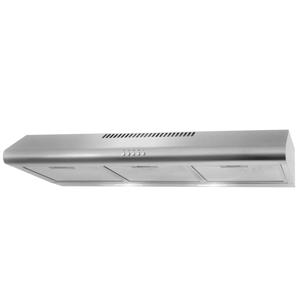 COSMO COS-5MU30 30 in. Delta Collection Ducted Under Cabinet Range Hood, Button Controls, Reusable Filters, LED Lights, Stainless Steel Jansha Store