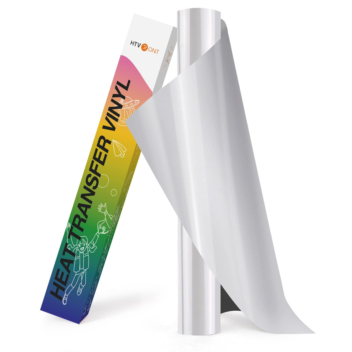 HTVRONT HTV Roll Heat Transfer Vinyl - 12" x 8ft White HTV Vinyl for Shirts Jansha Store