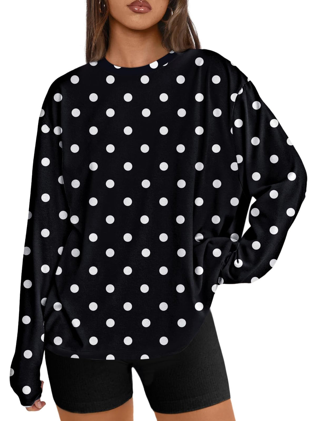 Trendy Queen Womens Oversized Long Sleeve Shirts Fall Tops 2026 Basic Tees Jansha Store