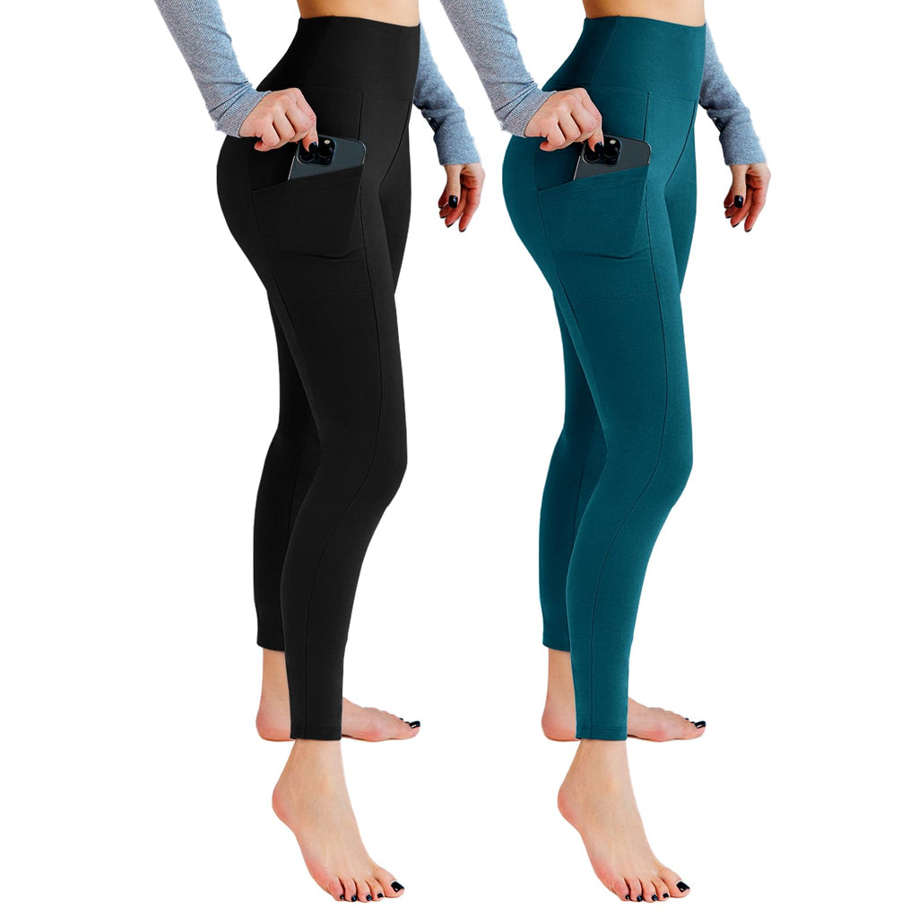 Leafigure 2-Pack High Waist Leggings with Pockets for Women Jansha Store