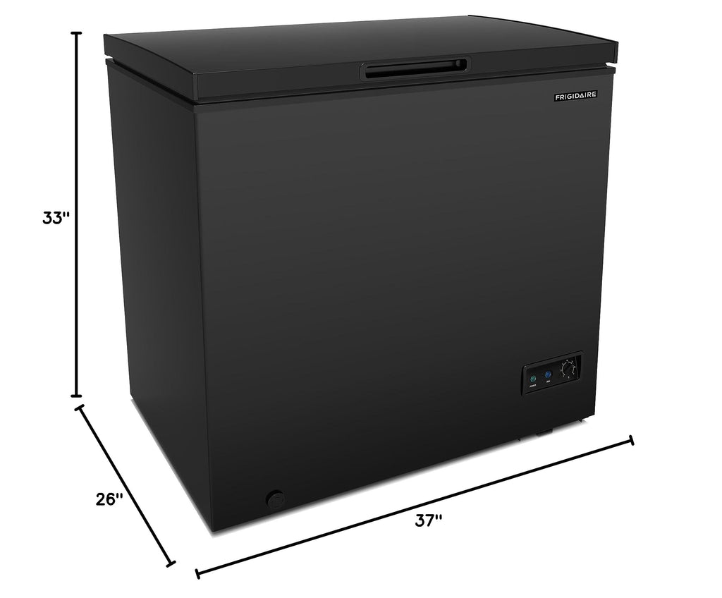 FRIGIDAIRE EFRF5003-BLACK Chest Deep Freezer-Garage-Ready, 5.0 Cu. Ft. Capacity, Black-Adjustable Thermostat-Removable Vinyl Coated Wire Basket-Easy Defrost Drain Jansha Store