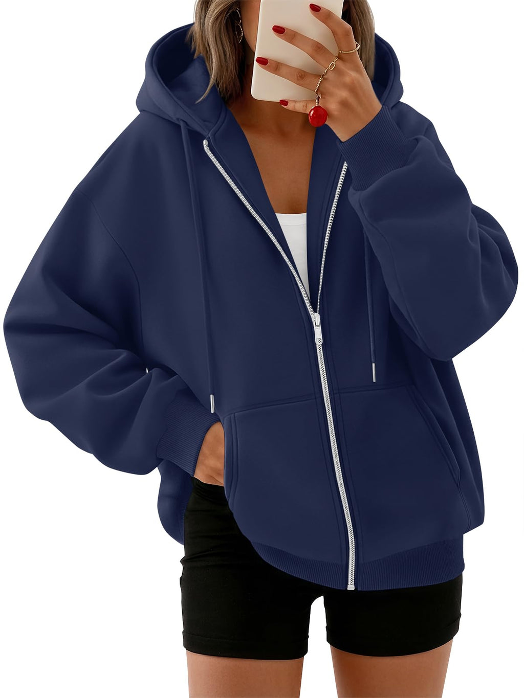 Trendy Queen Womens Oversized Zip Up Hoodies Y2K Fall Sweatshirts 2026 Jansha Store
