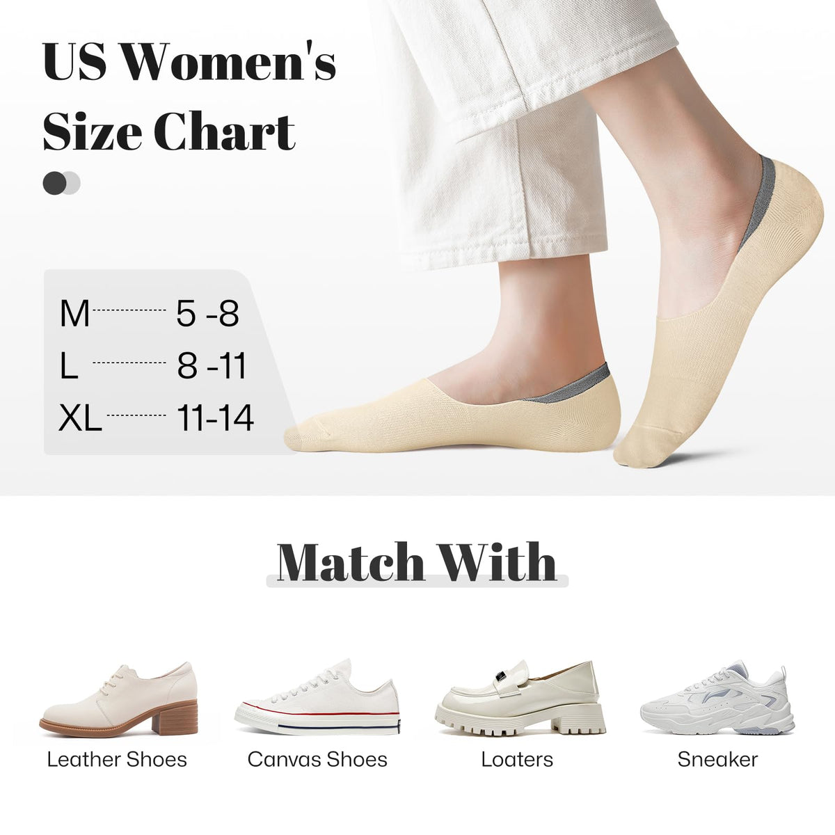 wernies No Show Socks Women Low Cut Ankle Socks Non Slip 4/8 Pairs Jansha Store