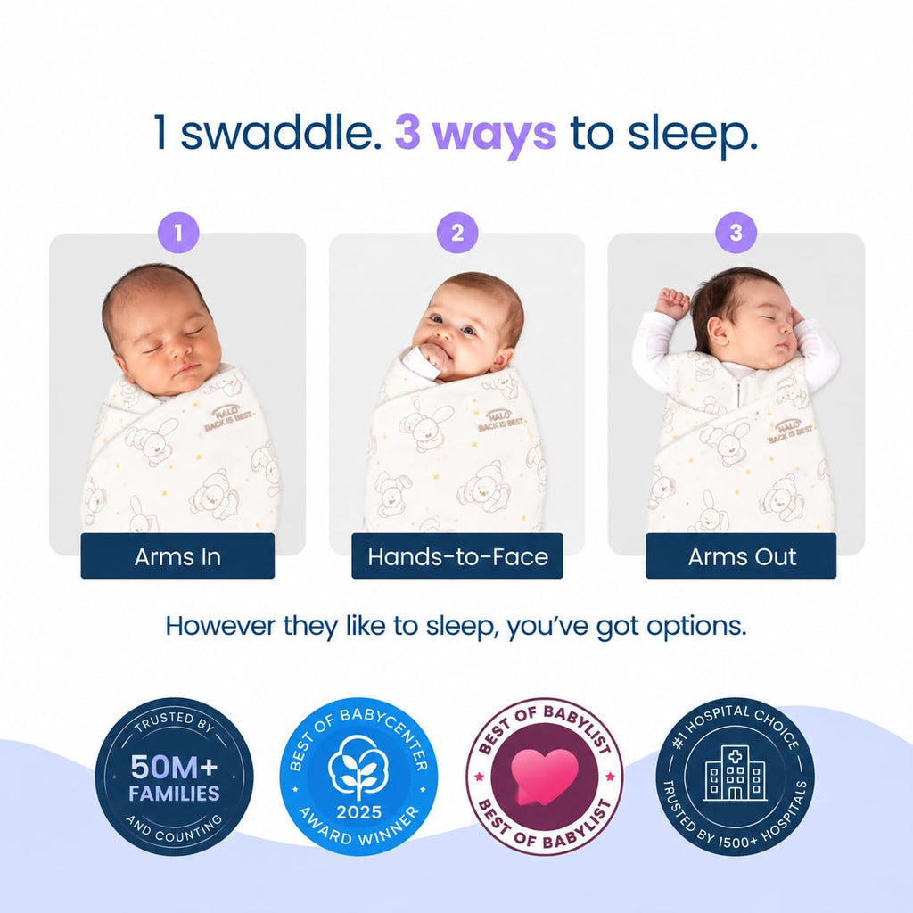 HALO SleepSack Swaddle | Cotton | 1.5 TOG | 6-12 lbs |Floral Stripe Jansha Store