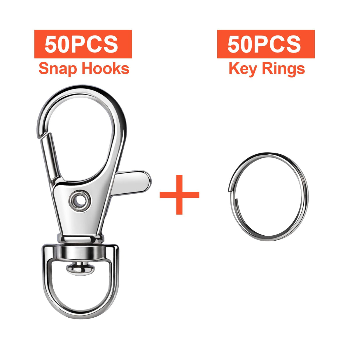 LEOBRO 70PCS Lobster Claw Clasps and Key Rings, 35PCS Keychains Clips and 35PCS Key Chain Ring, Keychain Making kit for Key Chain, Jewelry Making, Art Crafts, Silver Jansha Store