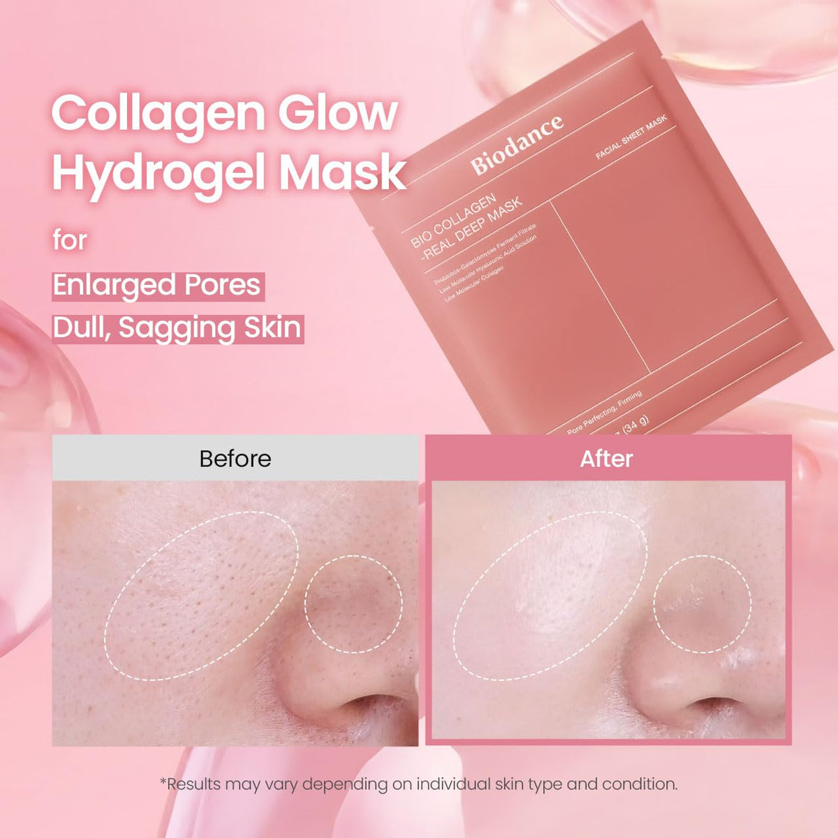 BIODANCE Bio-Collagen Real Deep Mask, Hydrating Overnight Hydrogel Face Mask, Pore Minimizing, Elasticity, Plumping, Travel Essentials & Self Care Gifts for Women, Korean Skin Care | 1.19oz(34g) x 4ea Jansha Store