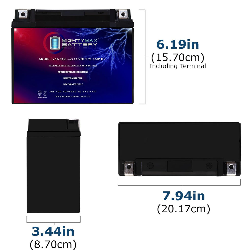 Mighty Max Battery YTX14-BS - 12 Volt 12 AH, 200 CCA, Rechargeable Maintenance Free SLA AGM Motorcycle Battery Jansha Store